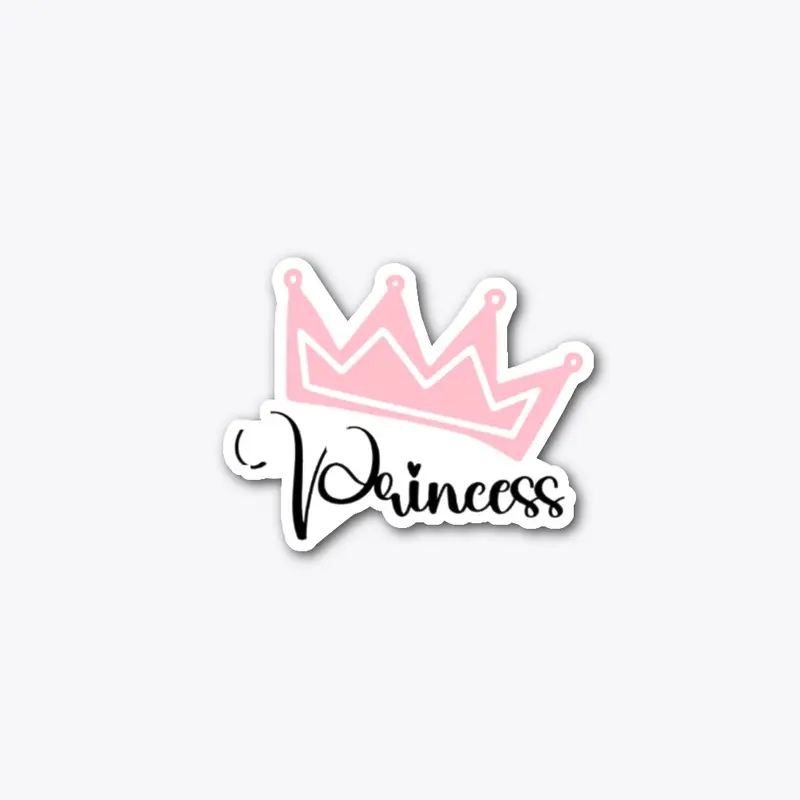 Pink Illustrated Princess Crown